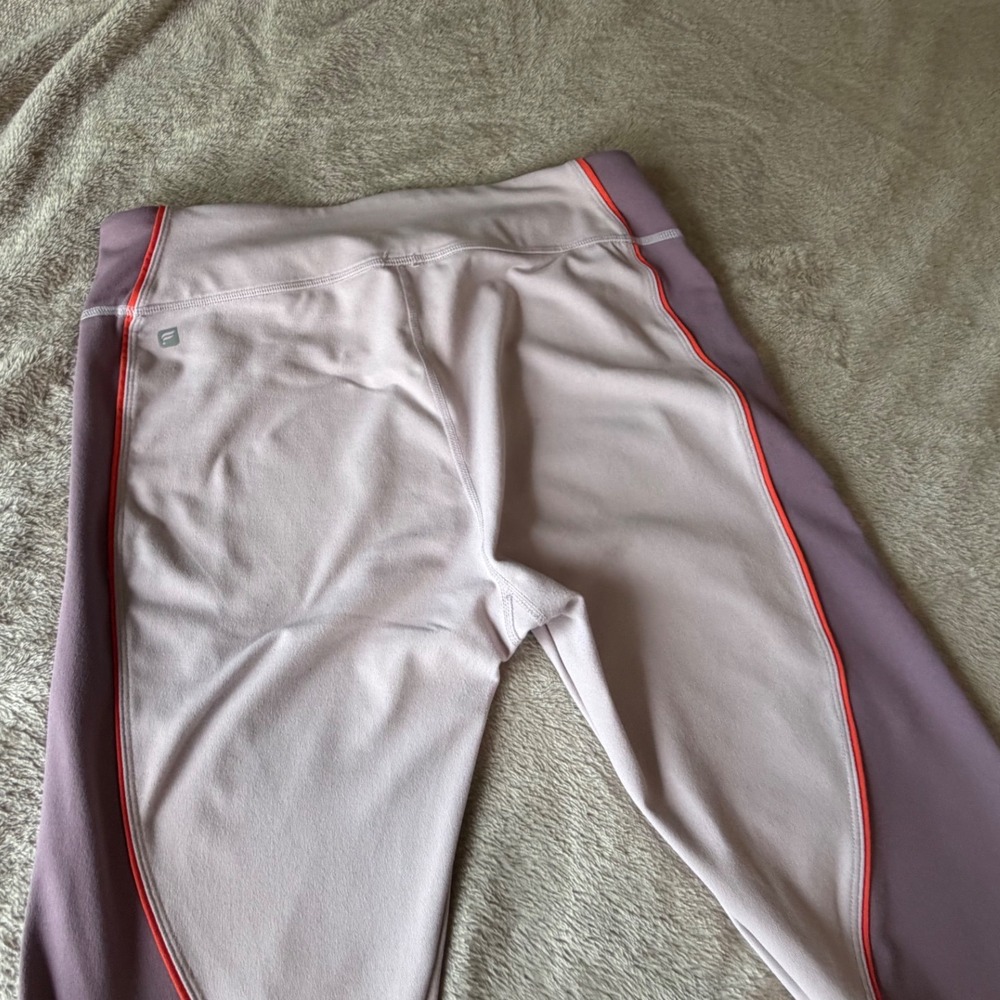 Fabletics Lavender Plum Colorblock Leggings Orange Piping PT1824956-7839-38050 L - Picture 5 of 8